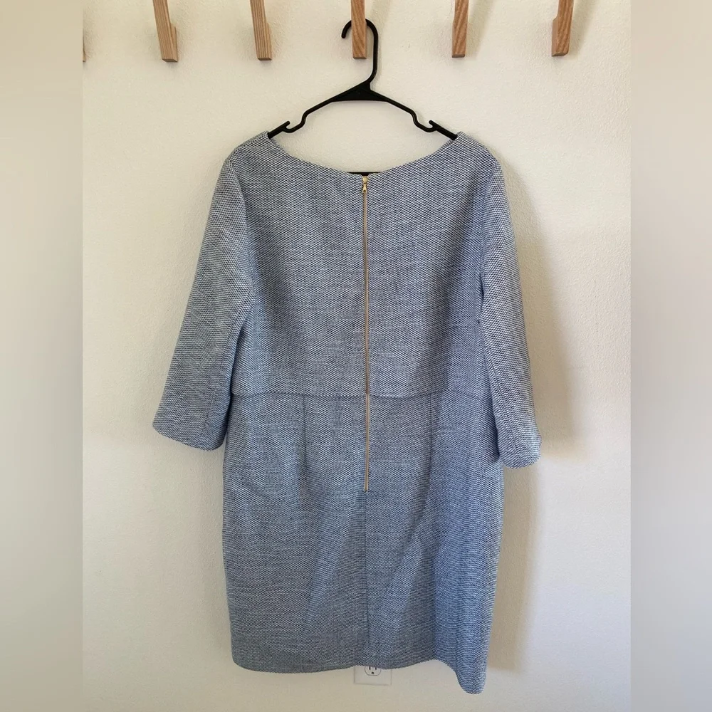 Light Blue Tweed Two-Piece Sheath Dress - Picture 6 of 6